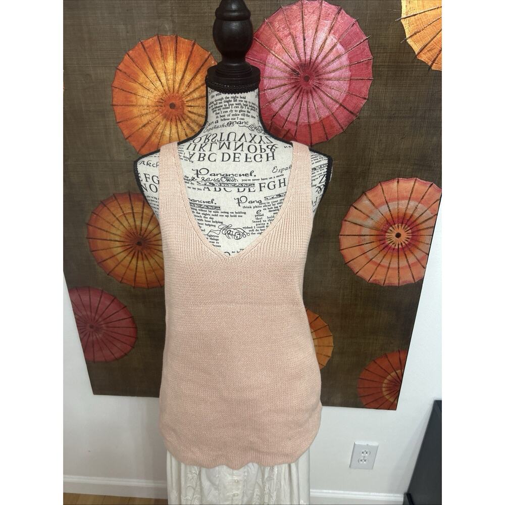 Women's Knit V-Neck Tank Top - Blush Pink